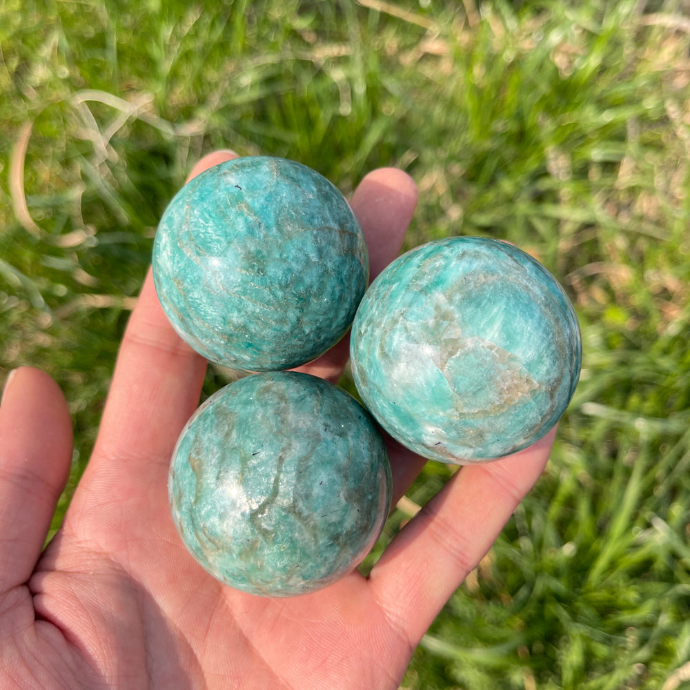 Amazonite With Smoky Quartz Sphere