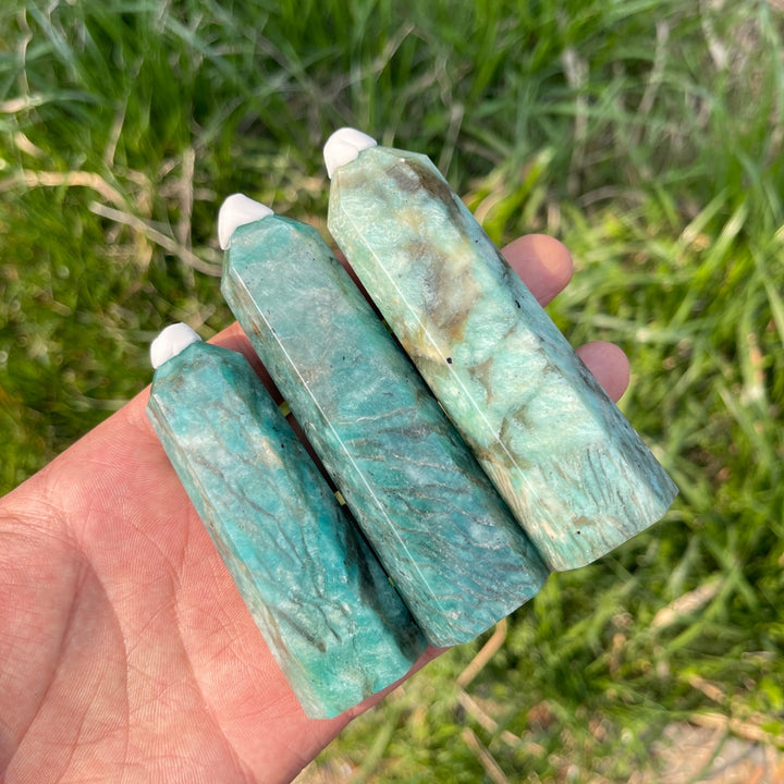 Natural Amazonite With Smoky Quartz Point