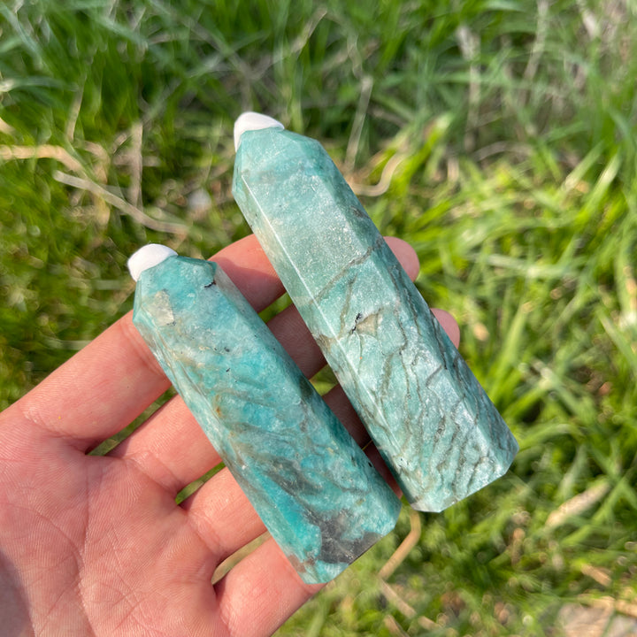 Natural Amazonite With Smoky Quartz Point