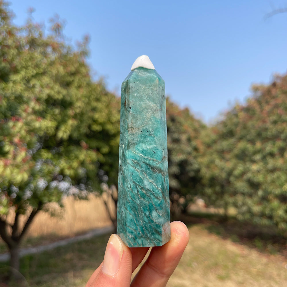 Natural Amazonite With Smoky Quartz Point