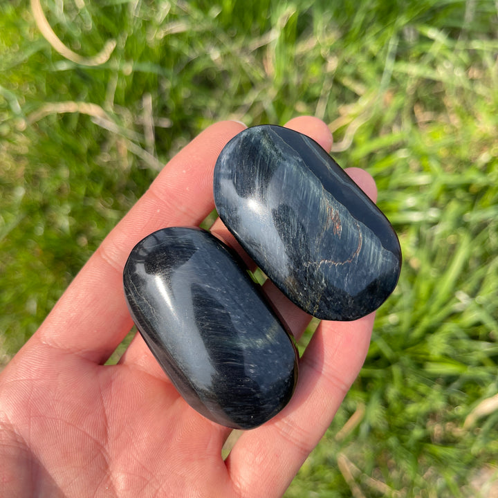 Natural Crystal Blue Tiger Eye Stone Palmstone
