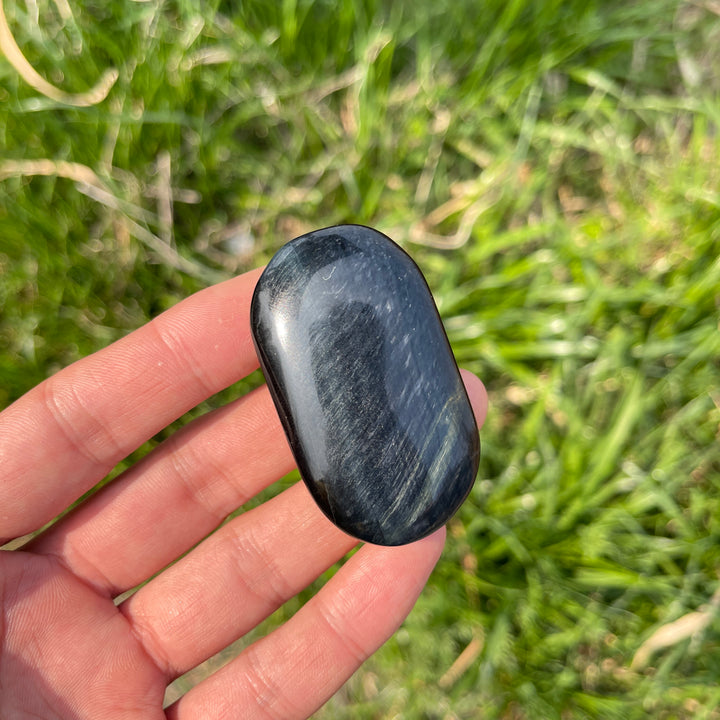 Natural Crystal Blue Tiger Eye Stone Palmstone