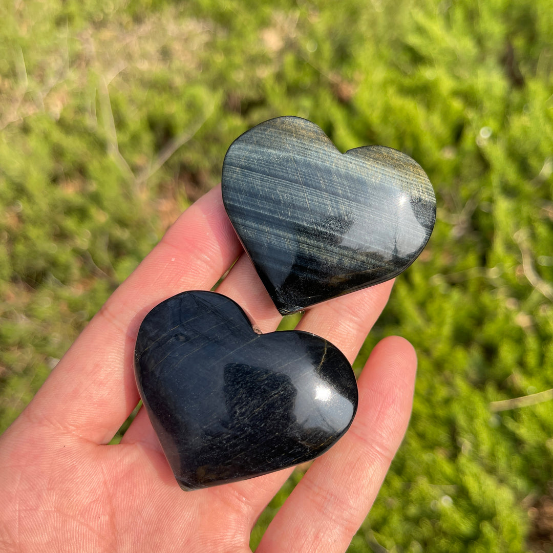 Natural Crystal Blue Tiger Eye Stone Heart