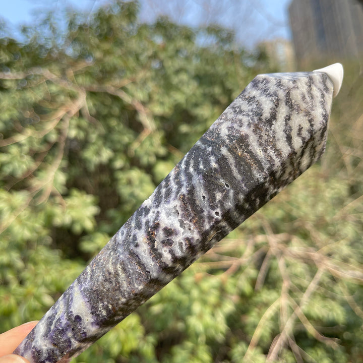 Natural Purple Zebra Fluorite Wand