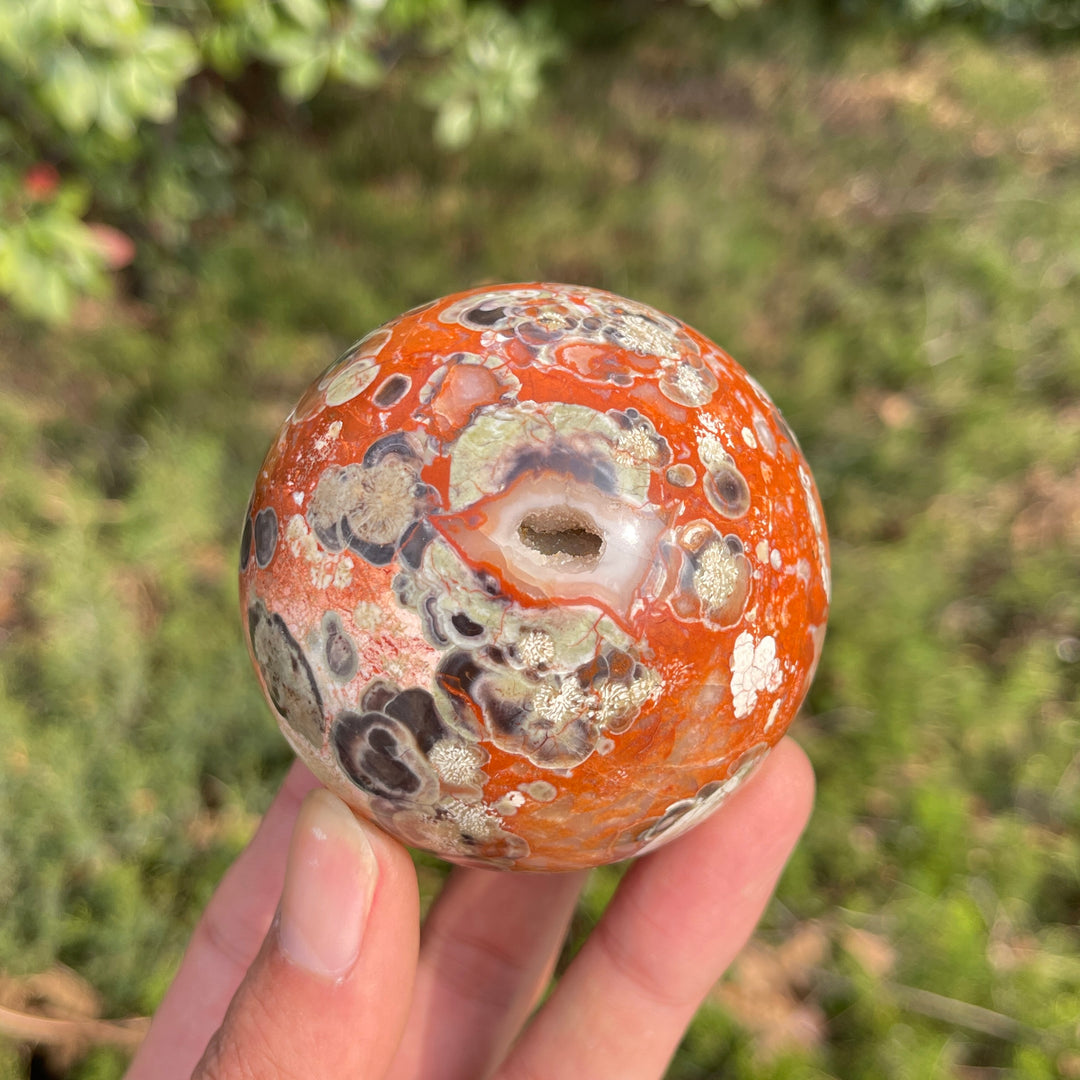 Natural Crystal Money Agate Sphere