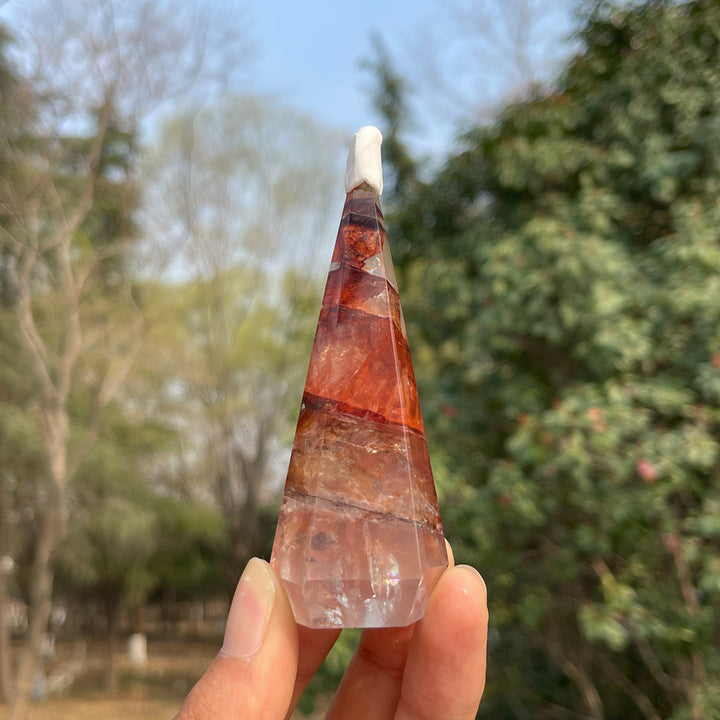 Unique,Natural Crystal Fire Quartz Diamond Tower