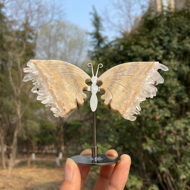 Unique,Natural Crystal Chrysanthemum Cluster Butterfly Wings