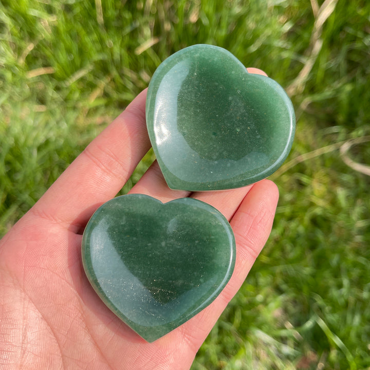 Natural Crystal Carved Green Aventurine Heart Bowl