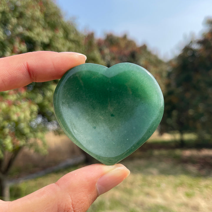 Natural Crystal Carved Green Aventurine Heart Bowl