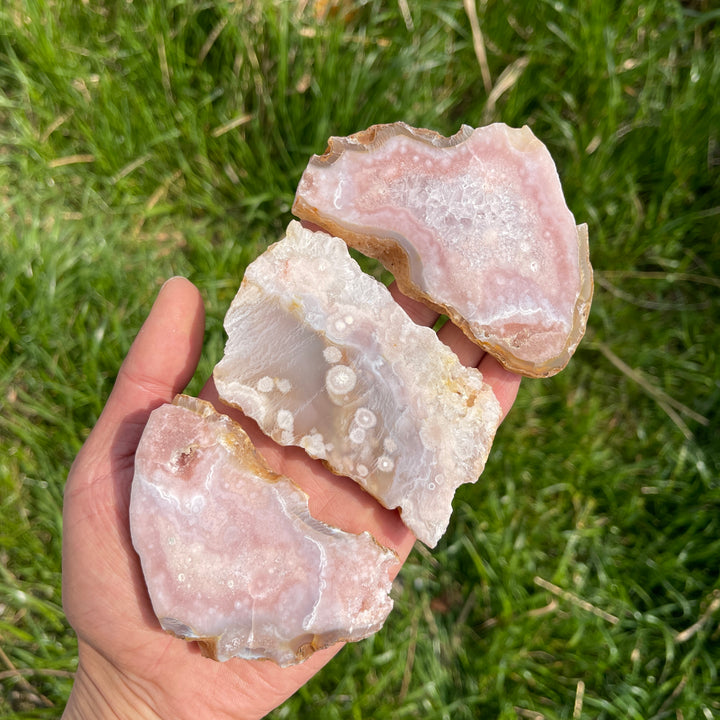 Natural Crystal Flower Agate Slices