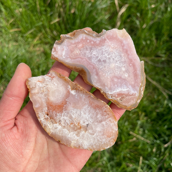 Natural Crystal Flower Agate Slices