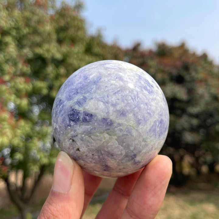 Natural Crystal Fluorite With Serpentine Sphere