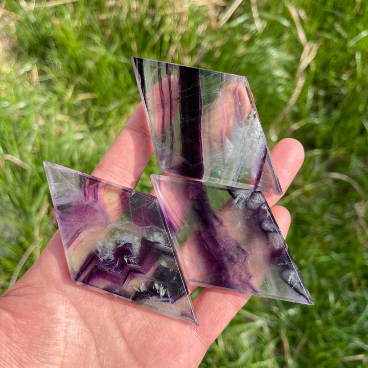 Natural Crystal Fluorite Rhombus Slice
