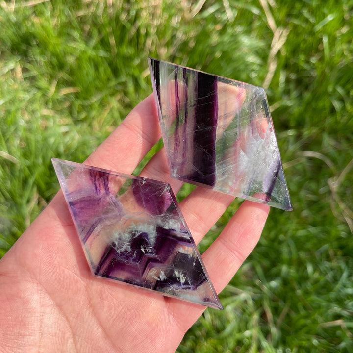 Natural Crystal Fluorite Rhombus Slice