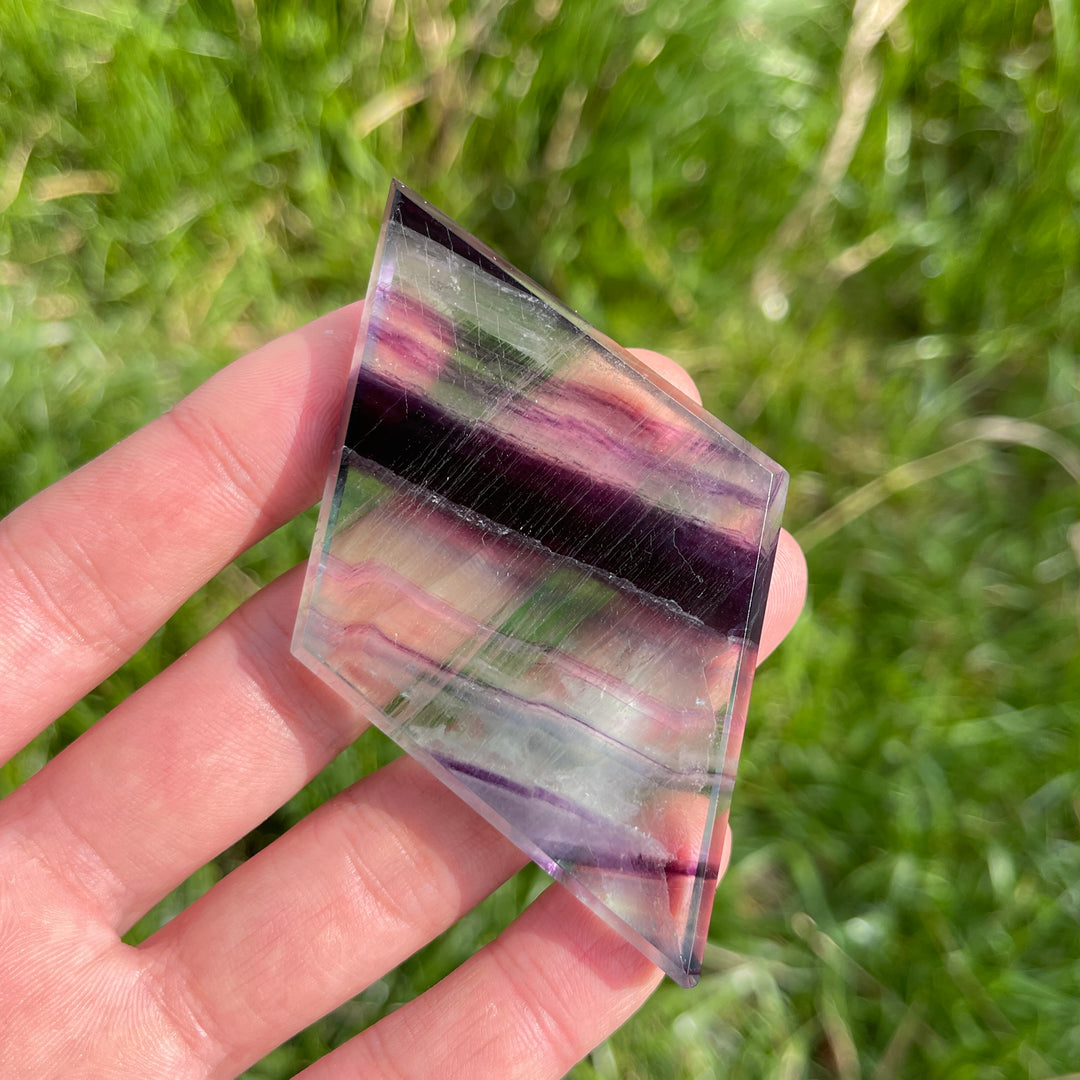 Natural Crystal Fluorite Rhombus Slice