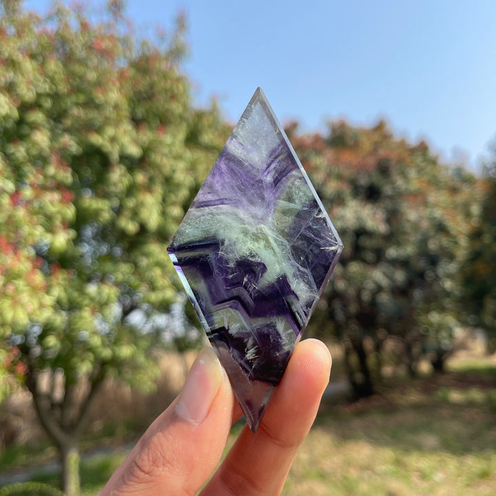 Natural Crystal Fluorite Rhombus Slice