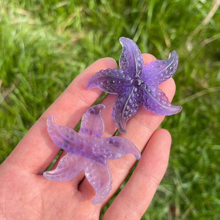 Natural Crystal Fluorite Carved Starfish
