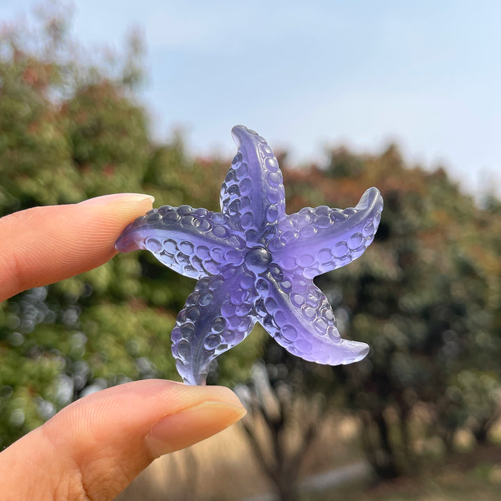 Natural Crystal Fluorite Carved Starfish