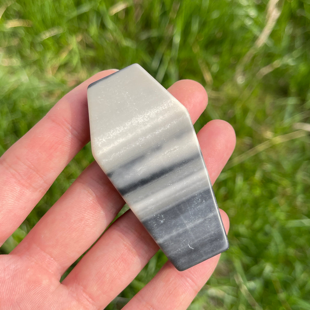 Natural Crystal Carved Coffin Slab