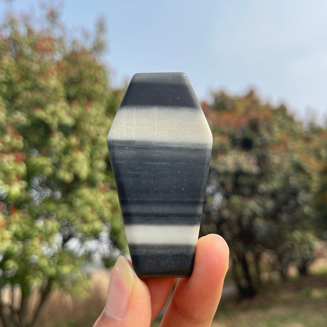 Natural Crystal Carved Coffin Slab