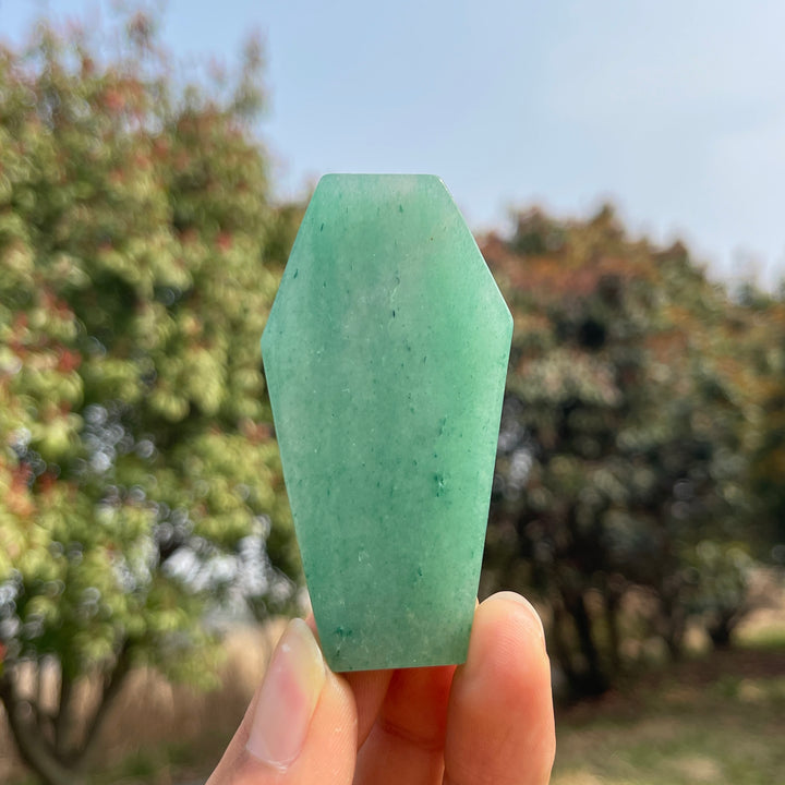 Natural Crystal Carved Coffin Slab