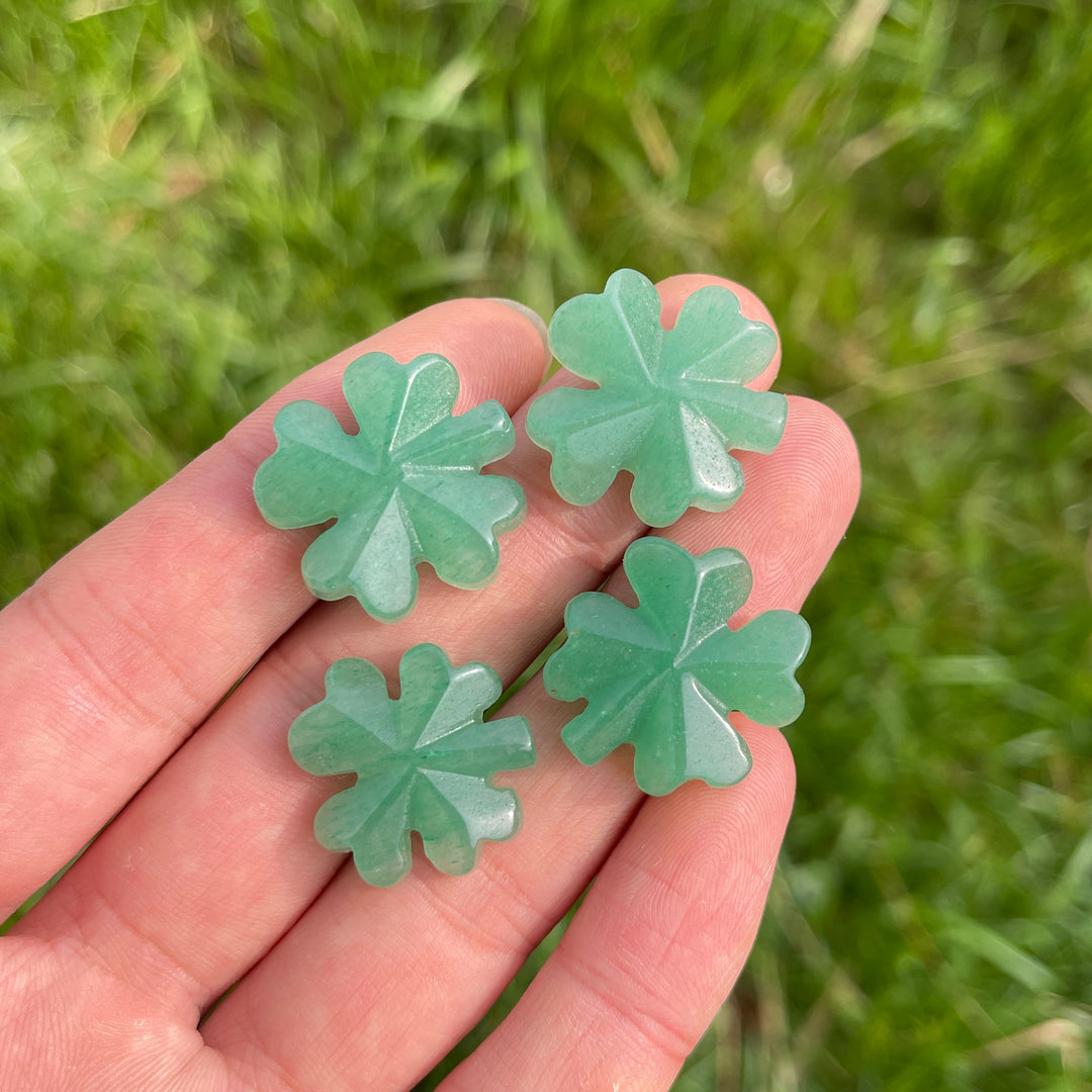 Natural Crystal Green Aventurine Carved Four-Leaf Clover