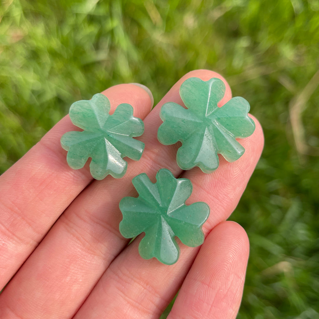 Natural Crystal Green Aventurine Carved Four-Leaf Clover