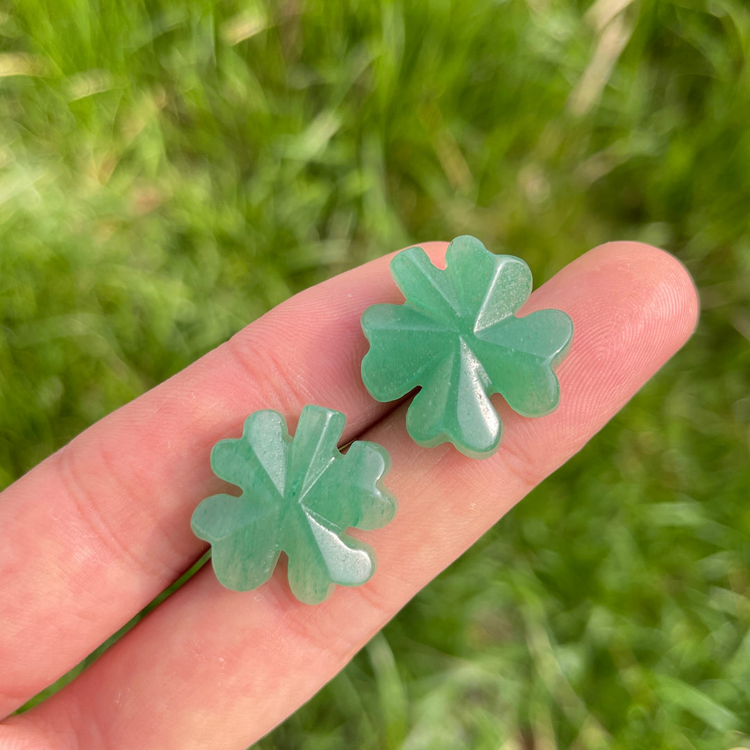 Natural Crystal Green Aventurine Carved Four-Leaf Clover