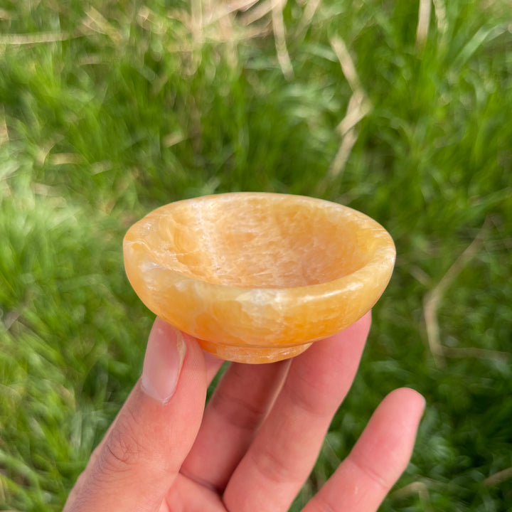 Natural Crystal Yellow Calcite Bowl