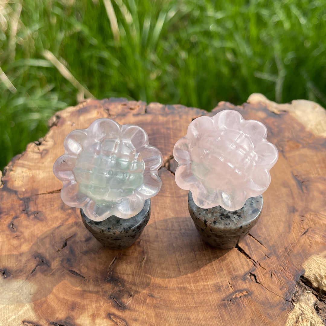 Natural Crystal Sunflower Carving