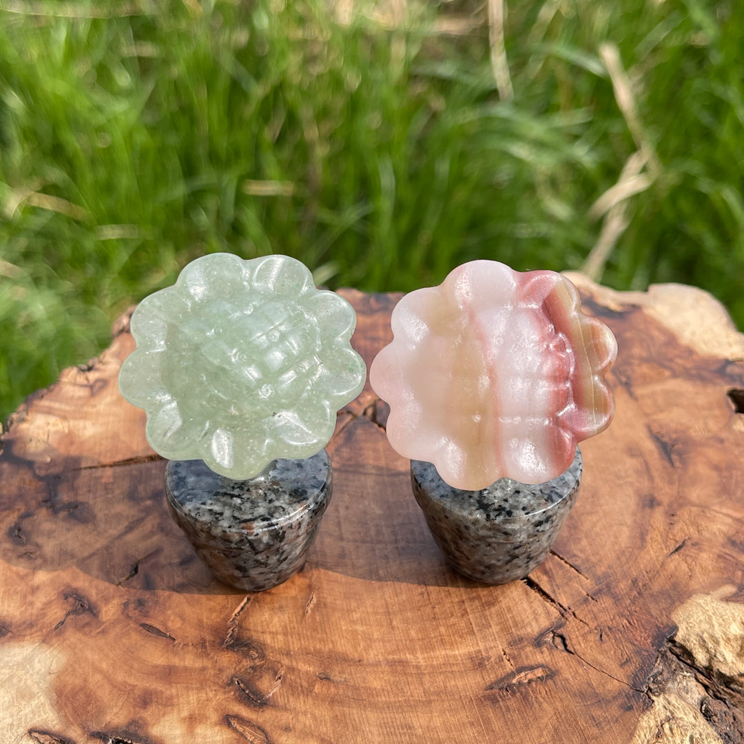 Natural Crystal Sunflower Carving