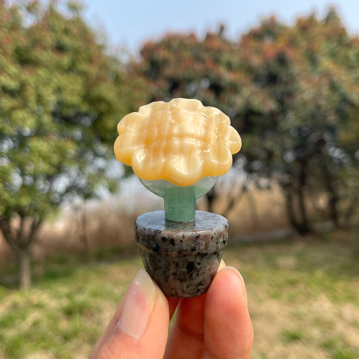 Natural Crystal Sunflower Carving