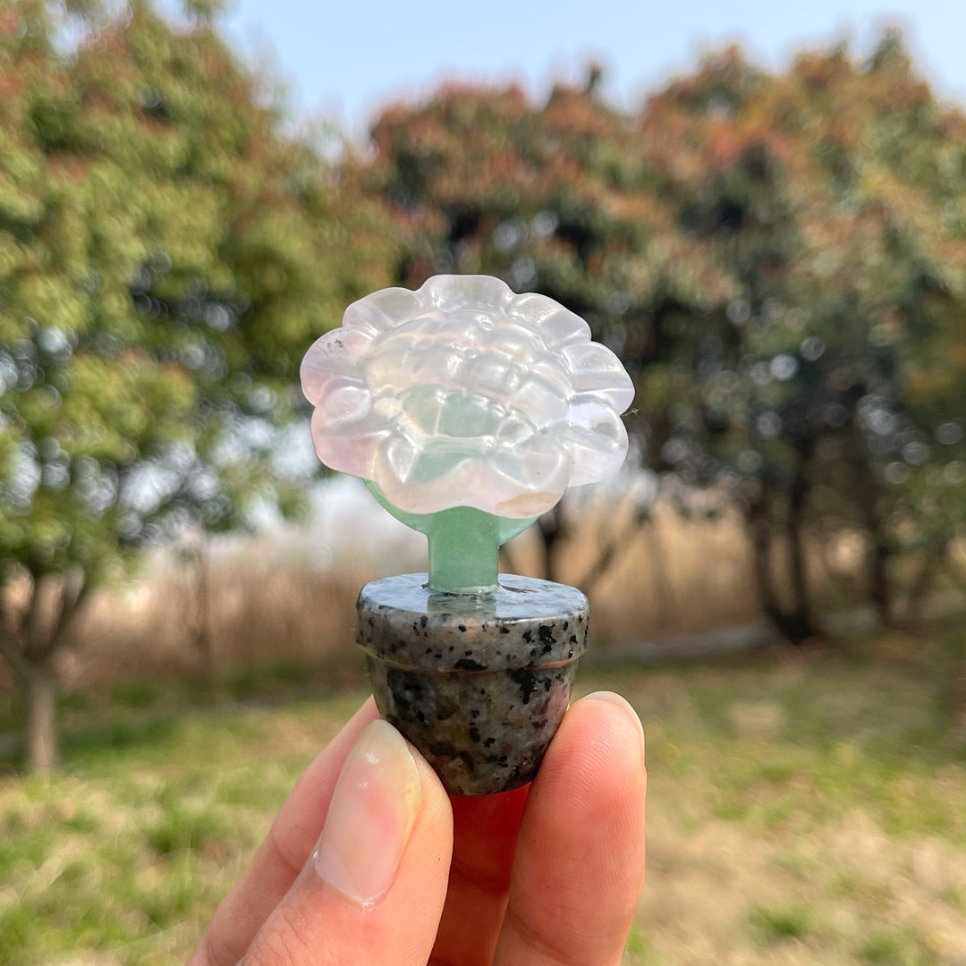 Natural Crystal Sunflower Carving