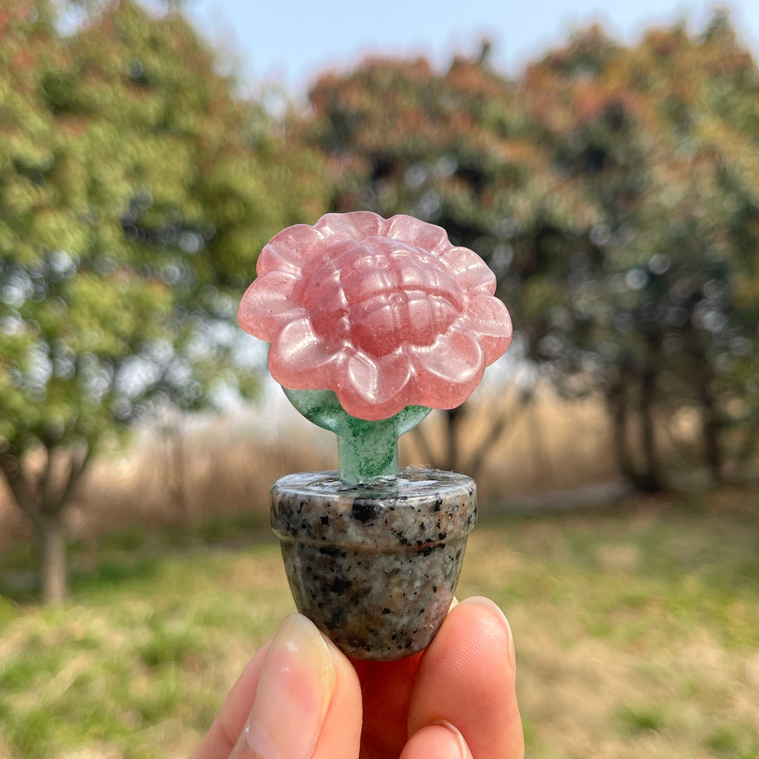 Natural Crystal Sunflower Carving