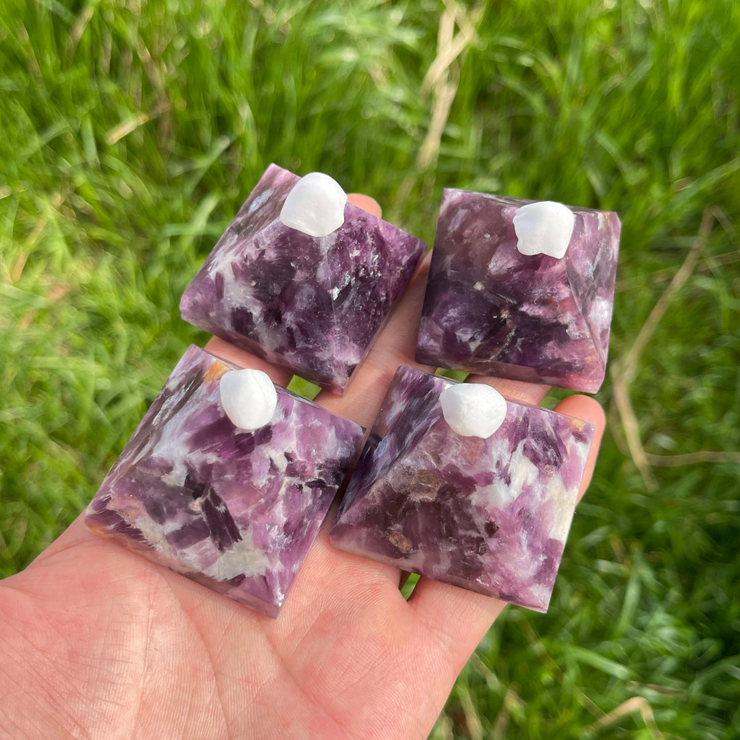 Natural Crystal Lepidolite Pyramid