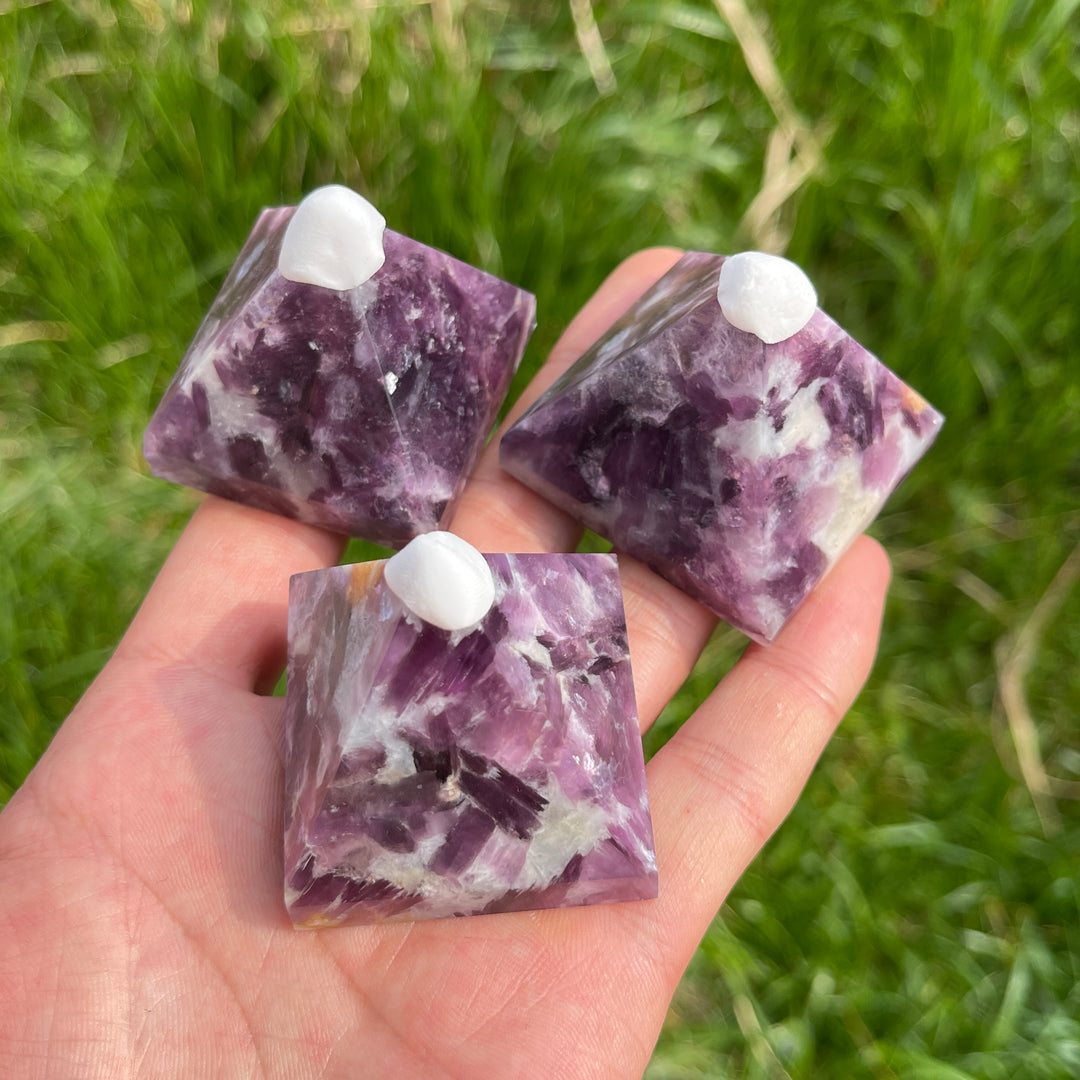 Natural Crystal Lepidolite Pyramid