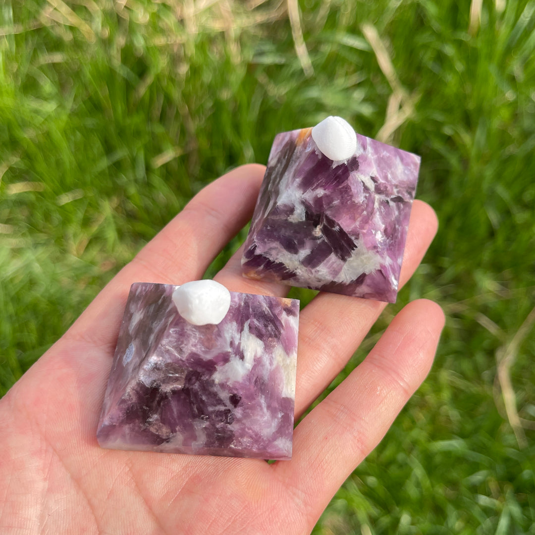 Natural Crystal Lepidolite Pyramid