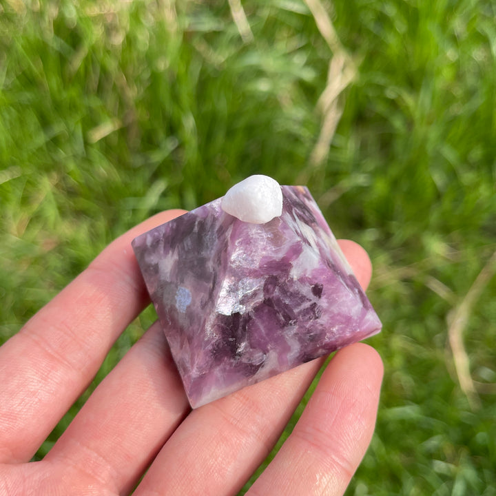 Natural Crystal Lepidolite Pyramid