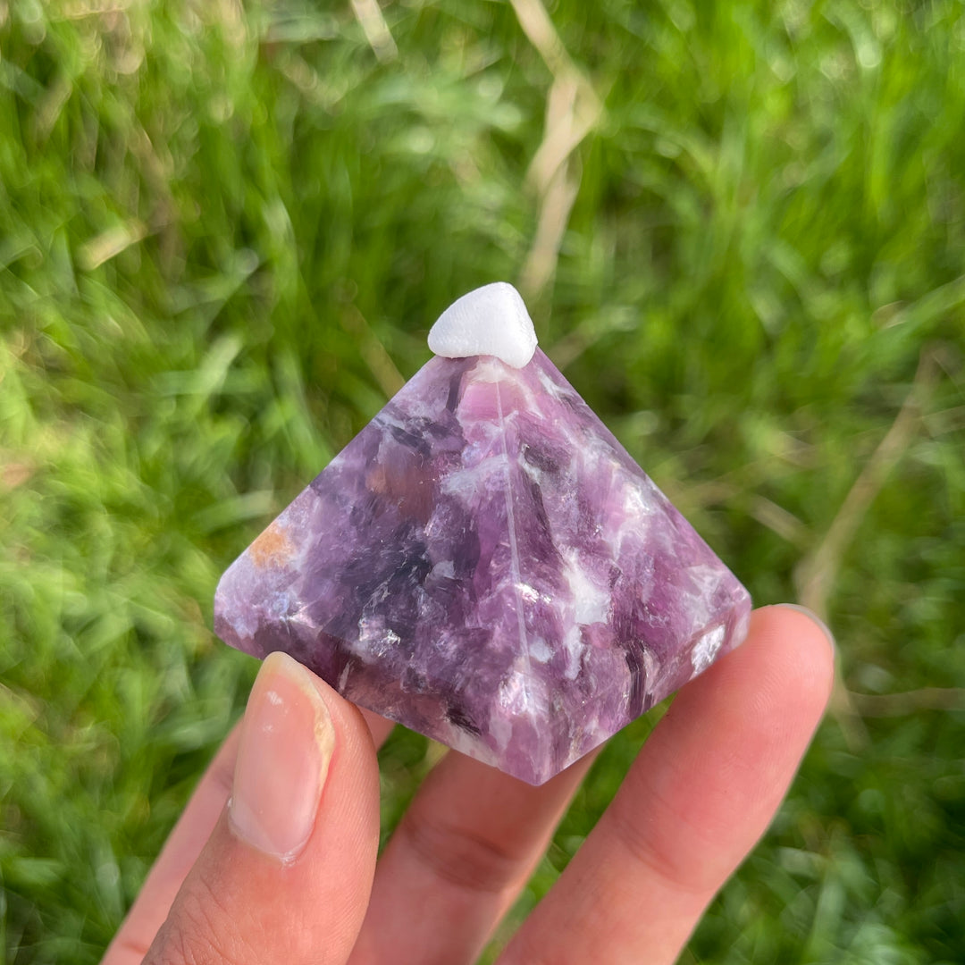Natural Crystal Lepidolite Pyramid