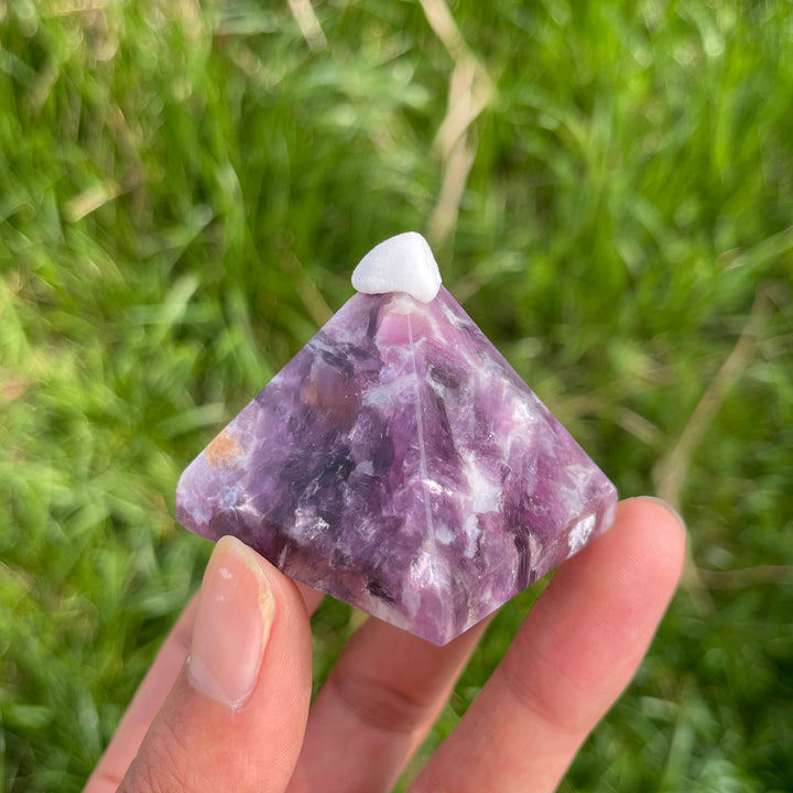 Natural Crystal Lepidolite Pyramid