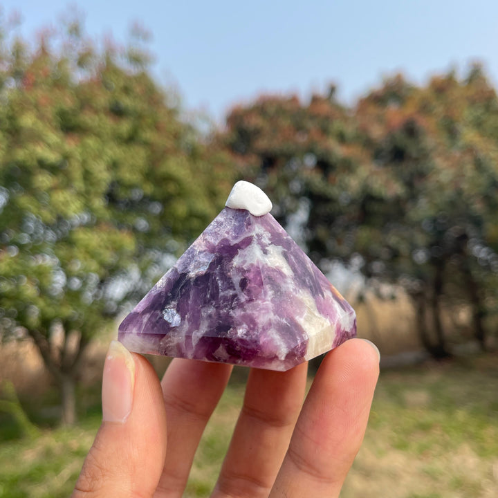 Natural Crystal Lepidolite Pyramid