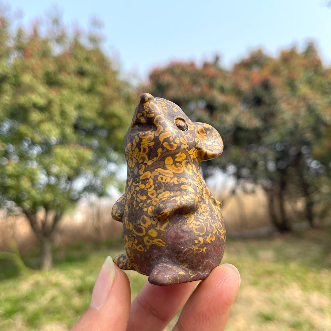 Natural Conglomerate Jasper Mouse