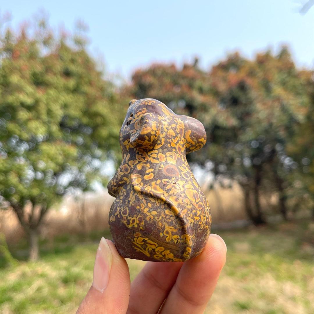 Natural Conglomerate Jasper Mouse