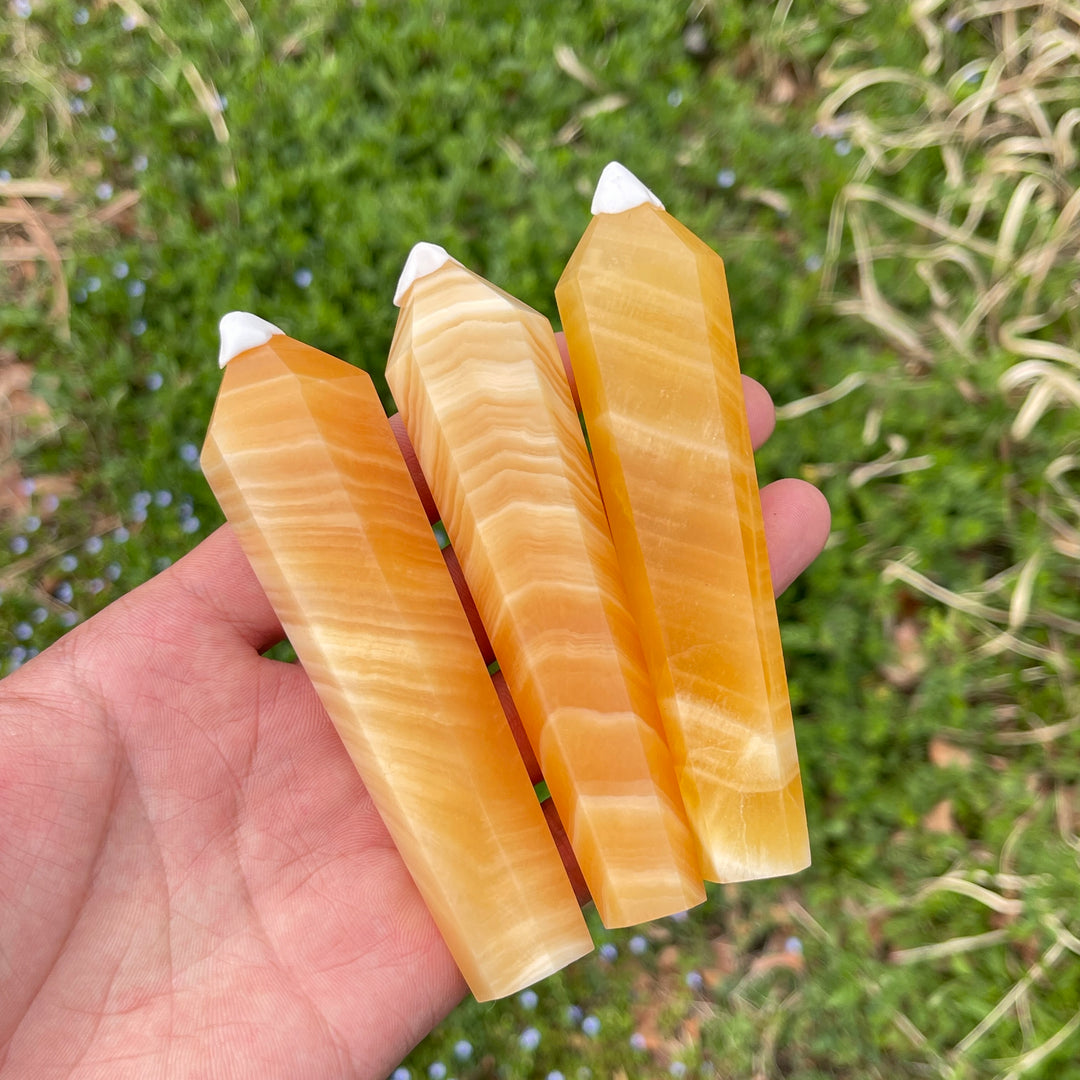 Natural Crystal Yellow Calcite Wand