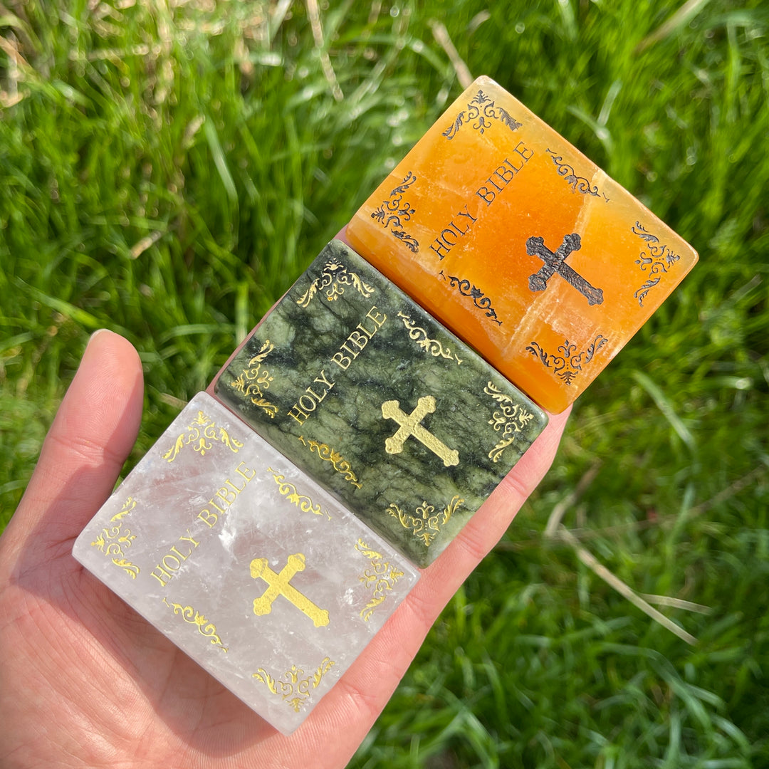 Natural Crystal Carved Bible