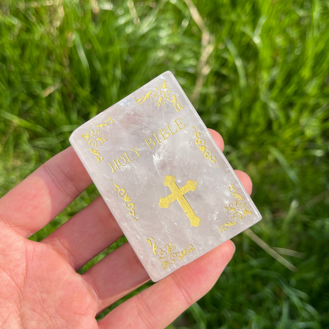 Natural Crystal Carved Bible
