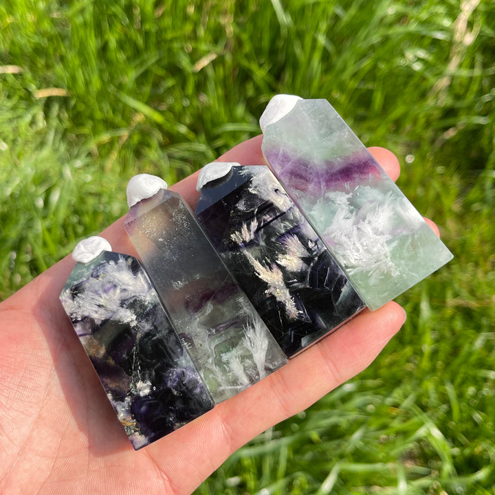 Natural Crystal Feather Fluorite Point