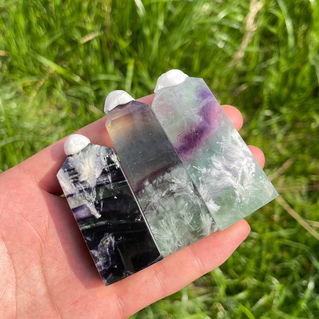 Natural Crystal Feather Fluorite Point