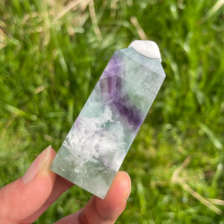 Natural Crystal Feather Fluorite Point