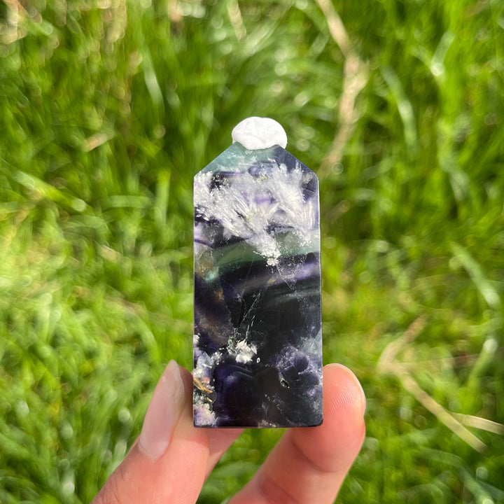 Natural Crystal Feather Fluorite Point
